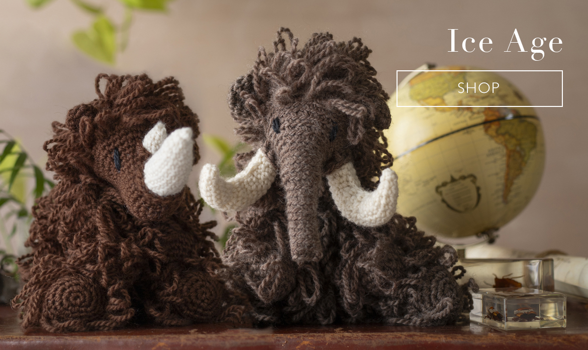 toft ice age mammoth woolly rhino toy crochet cute prehistoric